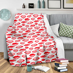 Lips Pattern Print Design 05 Premium Blanket