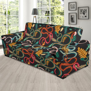 Colorful Snake Plant Pattern Sofa Slipcover