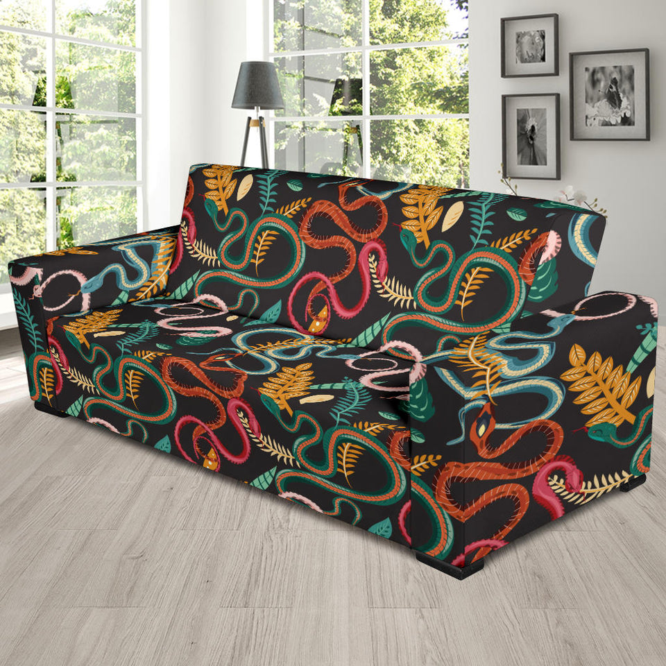 Colorful Snake Plant Pattern Sofa Slipcover