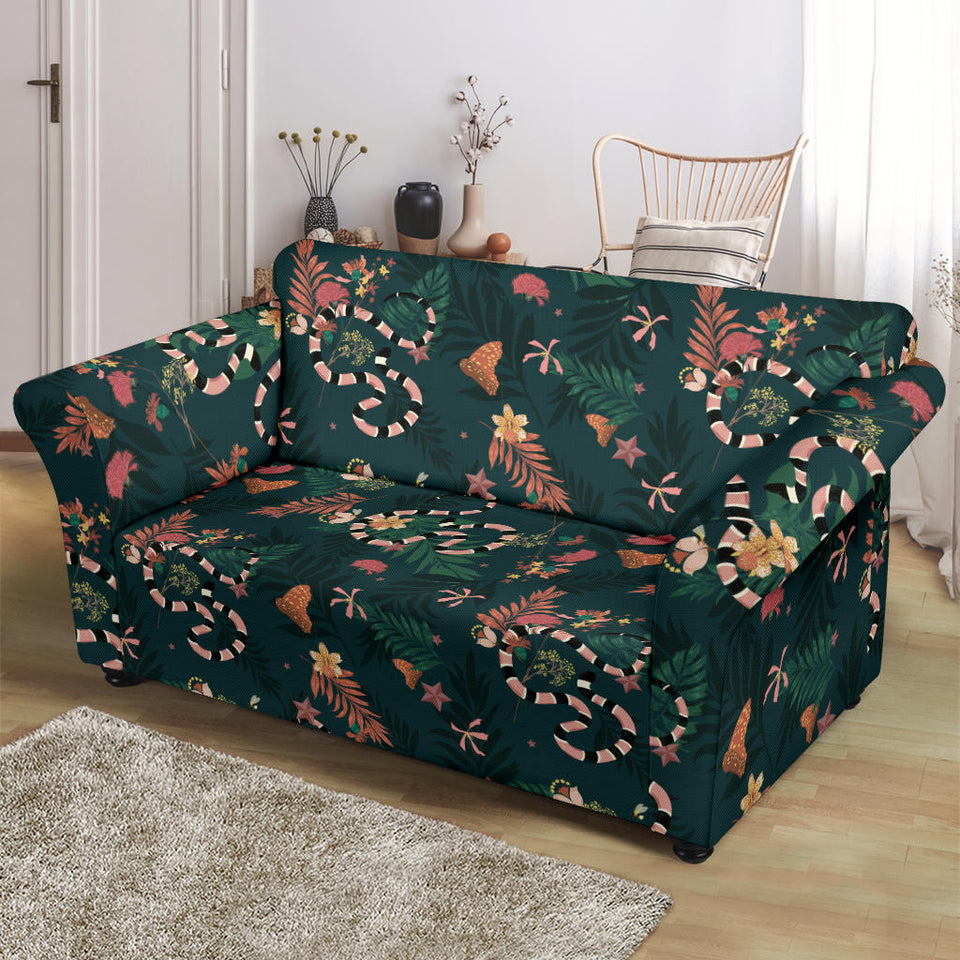 Snake Forest Pattern Loveseat Couch Slipcover