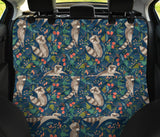 Raccoon Tropical Leaves Pattern Dog Car Seat Covers