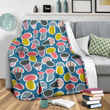 Colorful Mushroom Design Pattern Premium Blanket
