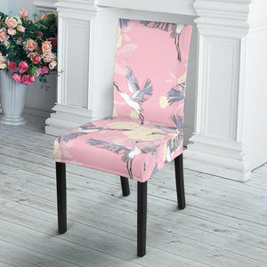 Japanese Crane Rose Pattern Dining Chair Slipcover