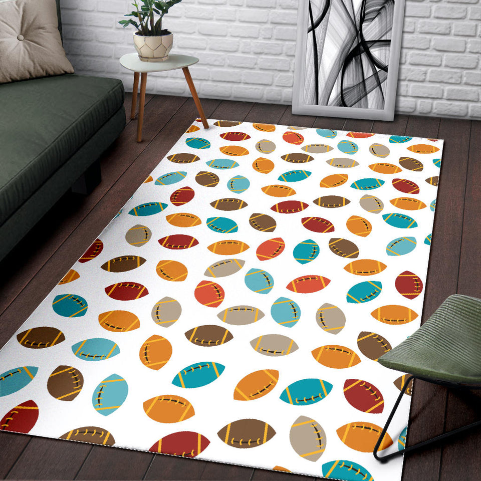 Colorful American Football Ball Pattern Area Rug