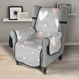Heart pattern gray background Chair Cover Protector