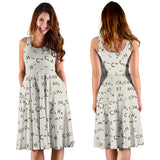 Chemistry Periodic Table Pattern Print Design 04 Sleeveless Midi Dress