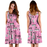 Piano Pattern Print Design 01 Sleeveless Midi Dress
