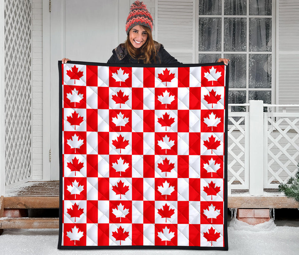 Canada Pattern Print Design 05 Premium Quilt