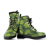 Hop Pattern Hop Cone Background Leather Boots