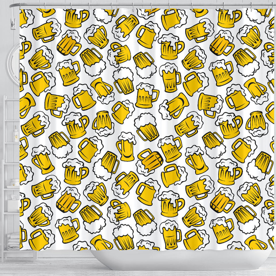 Beer Design Pattern Shower Curtain Fulfilled In US