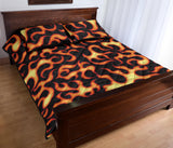 Fire flame dark pattern Quilt Bed Set