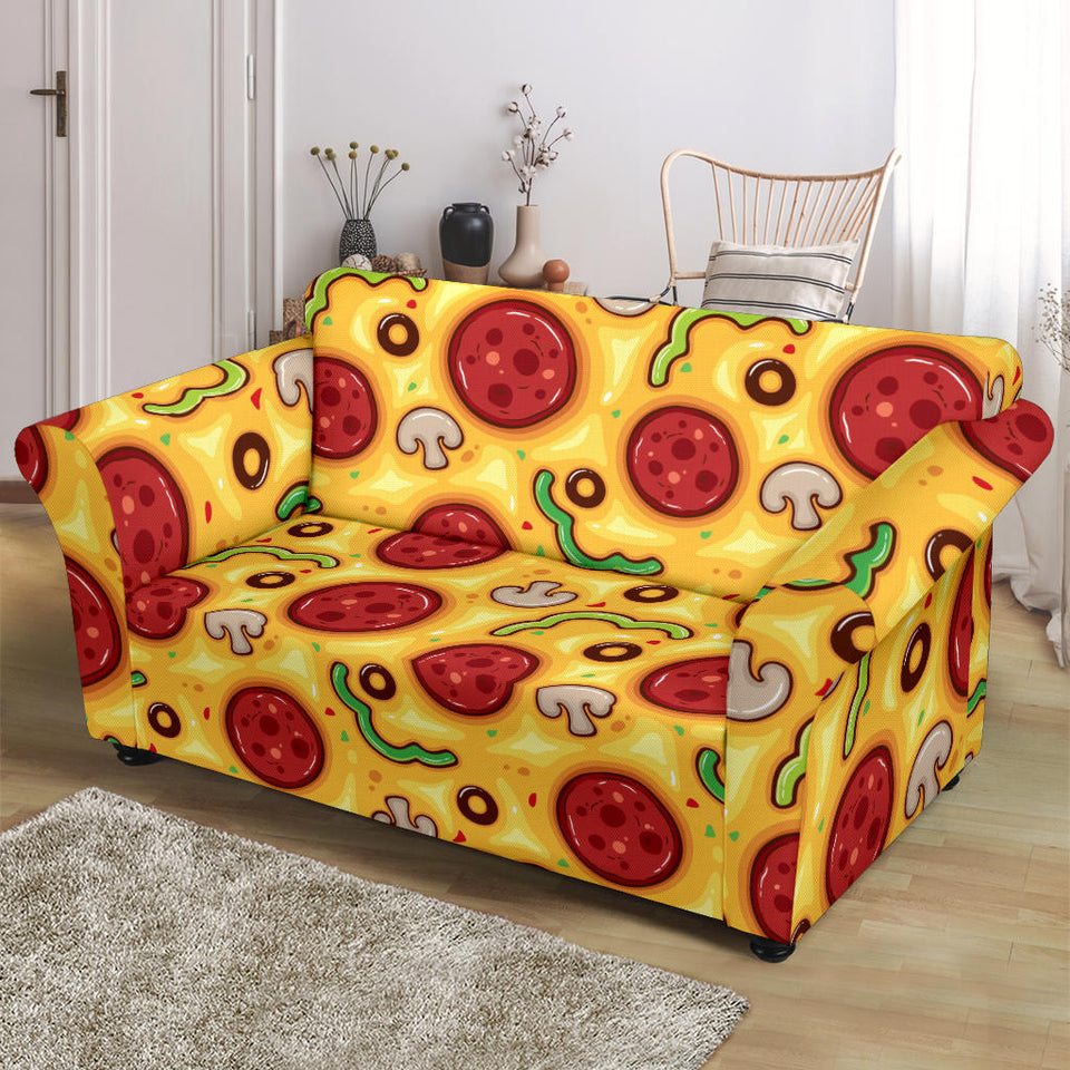 Pizza Texture Pattern Loveseat Couch Slipcover