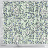 Hand Drawn Blueberry Pattern Shower Curtain Fulfilled In US