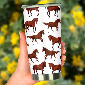 Horses Running Pattern Background Tumbler