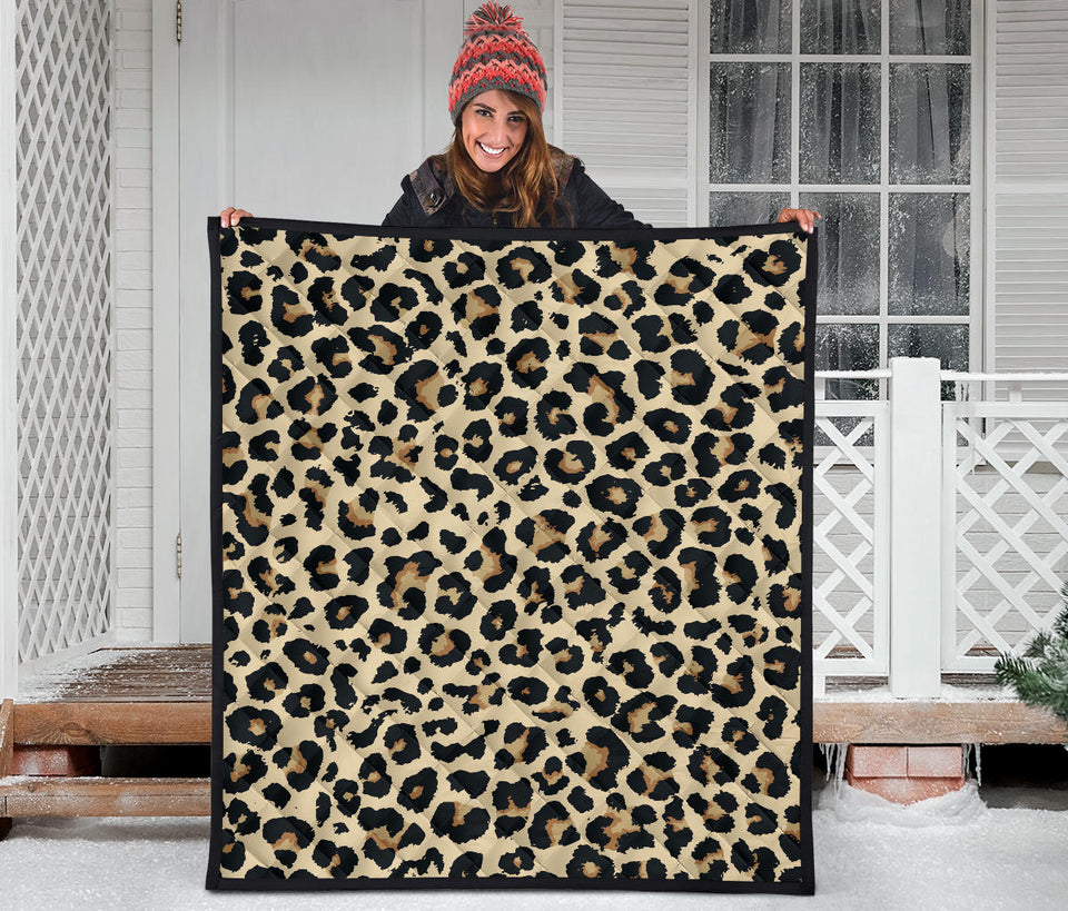 Leopard Print Design Pattern Premium Quilt