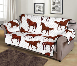 Horses running pattern background Sofa Cover Protector