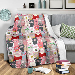 Pig Pattern Print Design 02 Premium Blanket