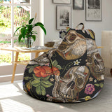Skull Rose Humming Bird Flower Pattern Bean Bag Cover