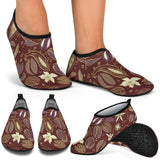 Coffee Bean Flower Pattern Aqua Shoes