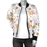Corgi Dog Pattern Women'S Bomber Jacket