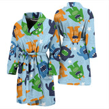 Alien Pattern Print Design 04 Men's Bathrobe