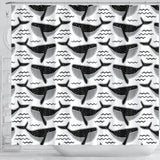 Black Whale Pattern Shower Curtain Fulfilled In US