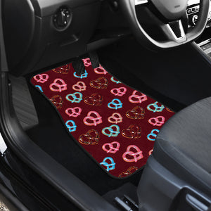 Pretzels Pattern Print Design 05 Front and Back Car Mats