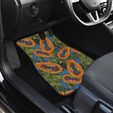 Colorful Papaya Tropical Leaves Front And Back Car Mats