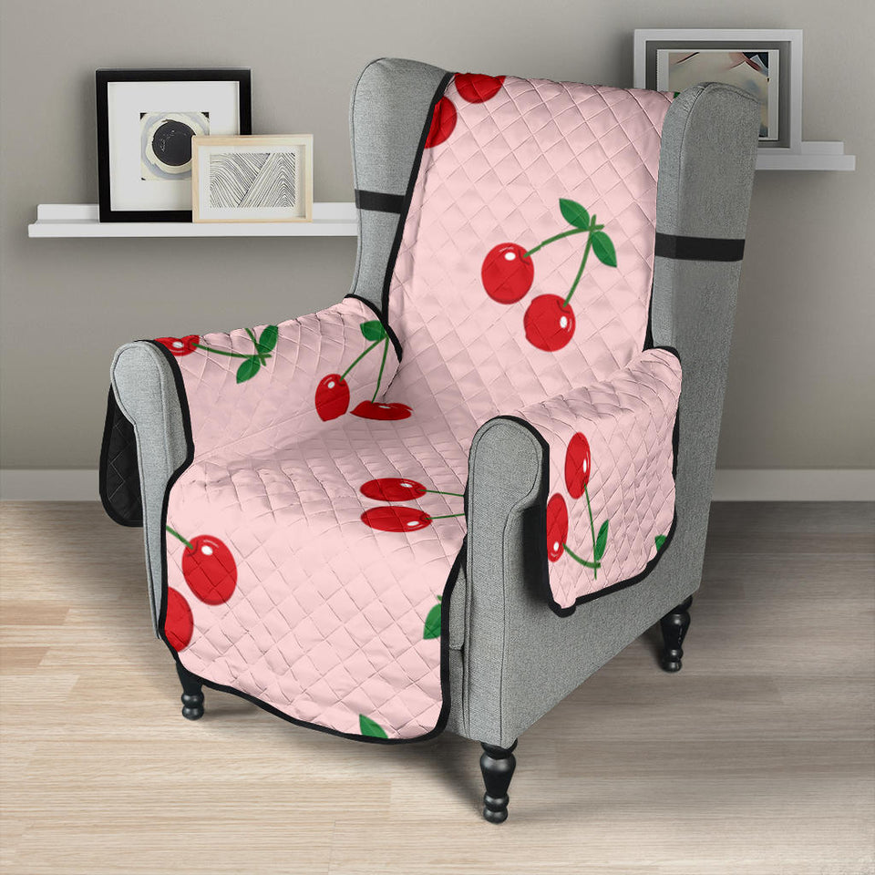 cherry pattern pink background Chair Cover Protector