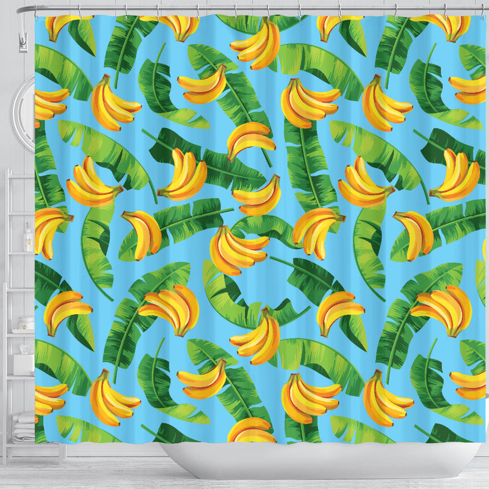 Banana Leaves Banana Design Pattern Shower Curtain Fulfilled In US