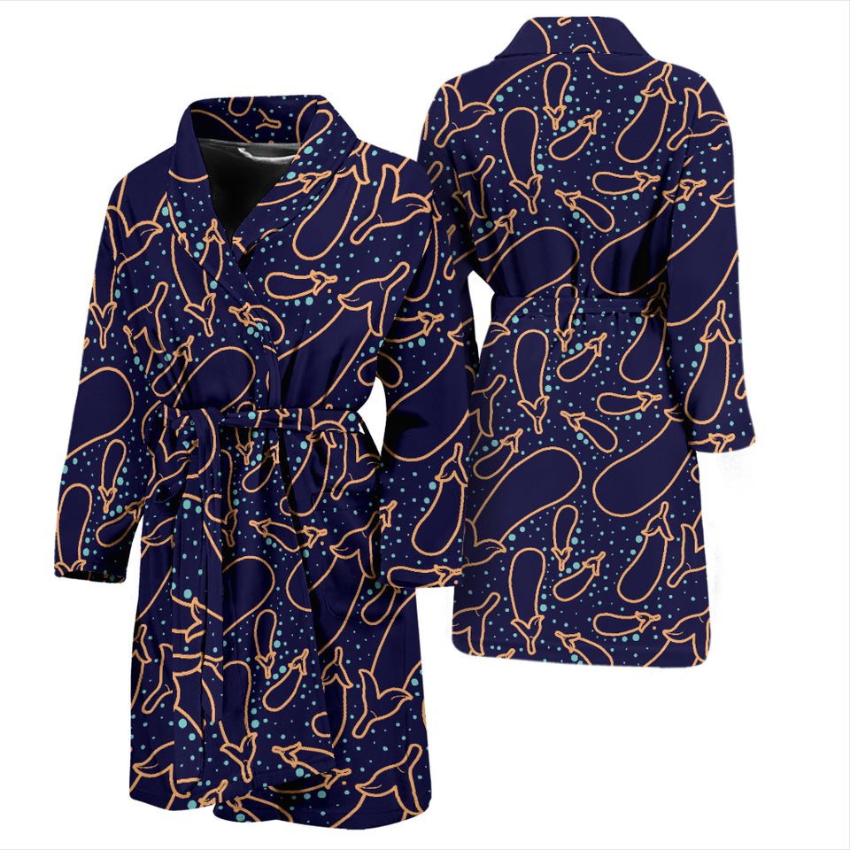 Eggplant Pattern Print Design 04 Men's Bathrobe