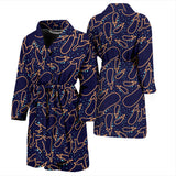Eggplant Pattern Print Design 04 Men's Bathrobe