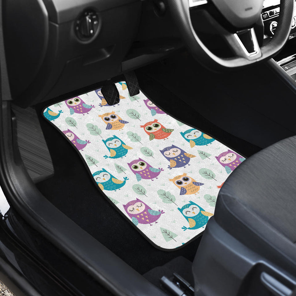 Cute Owl Pattern Front Car Mats