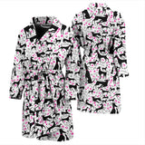 Greyhound Pattern Print Design 02 Men's Bathrobe