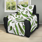 Hand drawn sketch style green Chili peppers pattern Recliner Cover Protector