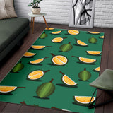 Durian Pattern Green Background Area Rug