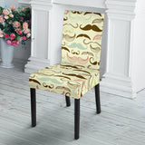 Mustache Beard Pattern Print Design 01 Dining Chair Slipcover