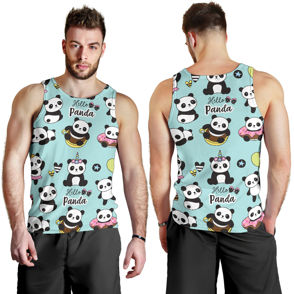 Cute baby panda pattern Men Tank Top