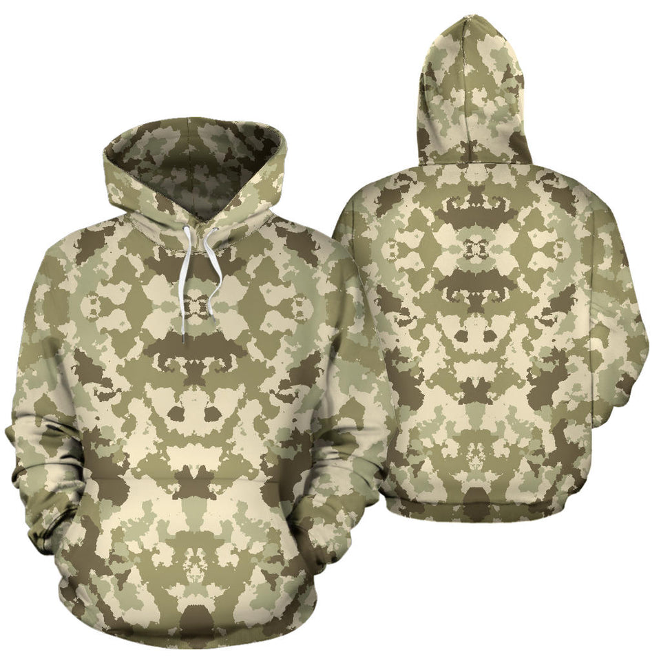 Light Green Camo Camouflage Pattern Men Women Pullover Hoodie