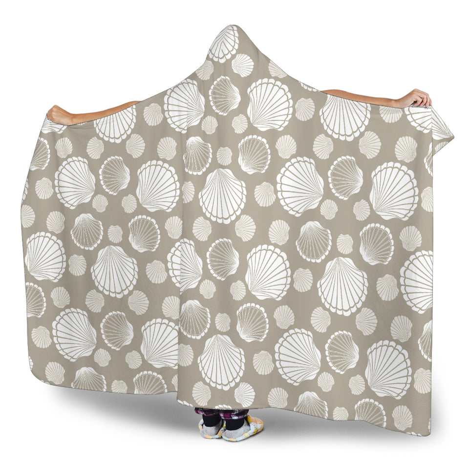 Scallop Shell Pattern Hooded Blanket