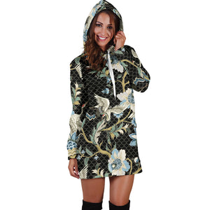 Japanese Crane Ornament Elements Women'S Hoodie Dress