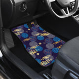 Blue Japanese Pattern Cloud Wave Flower Front And Back Car Mats