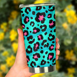 Green Leopard Skin Print Pattern Tumbler