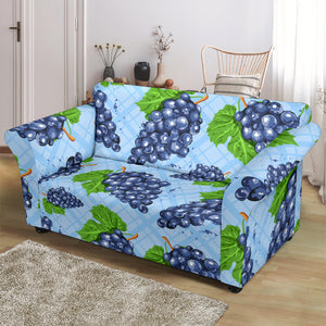 Watercolor Grape Pattern Loveseat Couch Slipcover