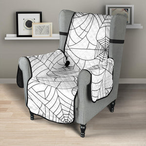 Spider web cobweb pattern white background Chair Cover Protector