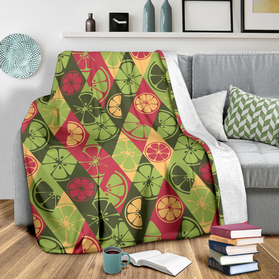 Cool Geometric Lime Pattern Premium Blanket