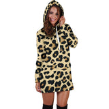 Leopard Print Design Pattern Women'S Hoodie Dress
