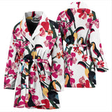 Toucan Flower Design Pattern Women'S Bathrobe