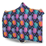 Pineapples Pattern Zigzag Background Hooded Blanket