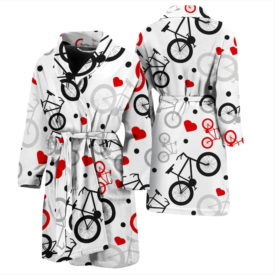 Bicycle Pattern Print Design 04 Men's Bathrobe